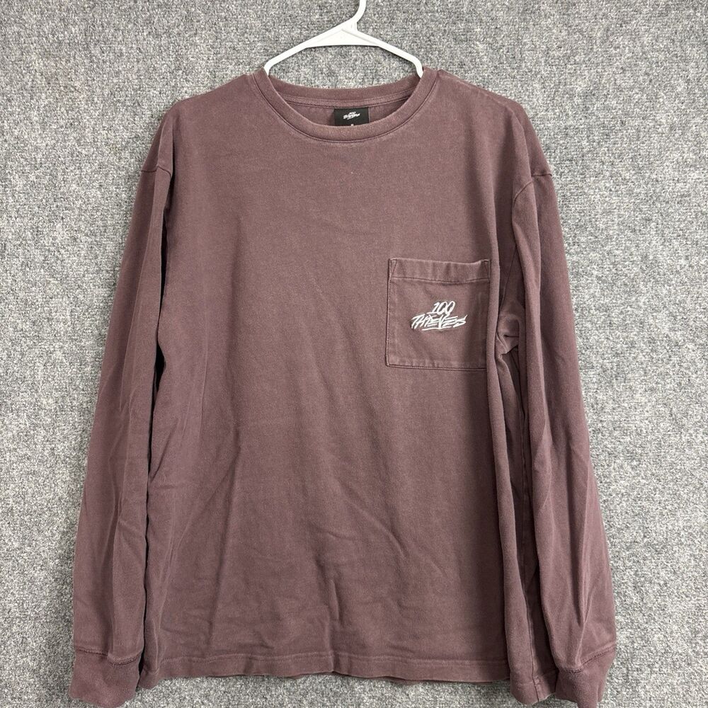 100 Thieves Crewneck Sweatshirt Mens M Purple Grunge  Streetwear Esport